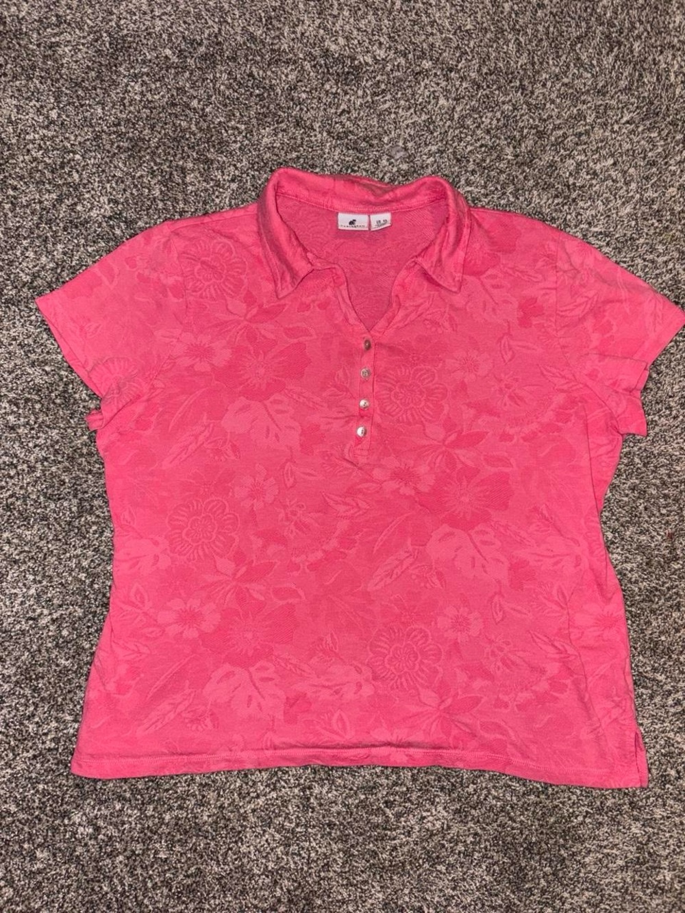 Y2K Pink polo shirt with floral design